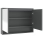 vidaXL Armario de baño con espejo MDF gris 80x15x60 cm