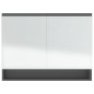 vidaXL Armario de baño con espejo MDF gris 80x15x60 cm
