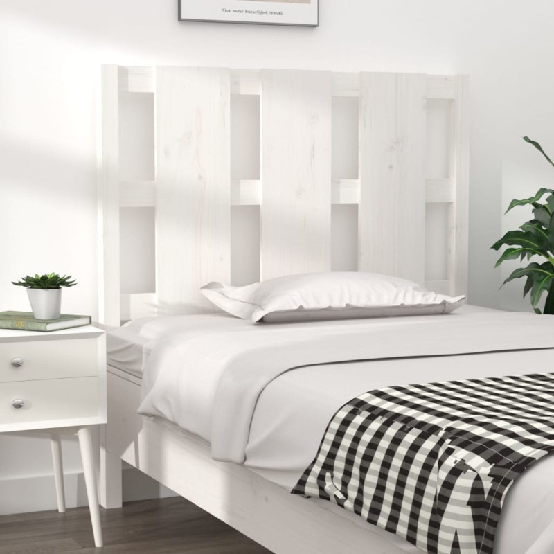vidaXL Cabecero de cama madera maciza de pino blanco 95,5x4x100 cm
