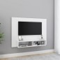 vidaXL Mueble de TV de pared madera contrachapada blanco 120x23,5x90cm vidaXL Mueble de TV de pared madera contrachapada blanco 120x23,5x90cm
