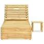 vidaXL Tumbona con mesa de madera de pino impregnada verde vidaXL Tumbona con mesa de madera de pino impregnada verde