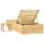 vidaXL Tumbona con mesa de madera de pino impregnada verde vidaXL Tumbona con mesa de madera de pino impregnada verde