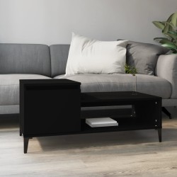 vidaXL Mesa de centro madera contrachapada negro 100x50x45 cm