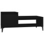 vidaXL Mesa de centro madera contrachapada negro 100x50x45 cm