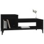 vidaXL Mesa de centro madera contrachapada negro 100x50x45 cm
