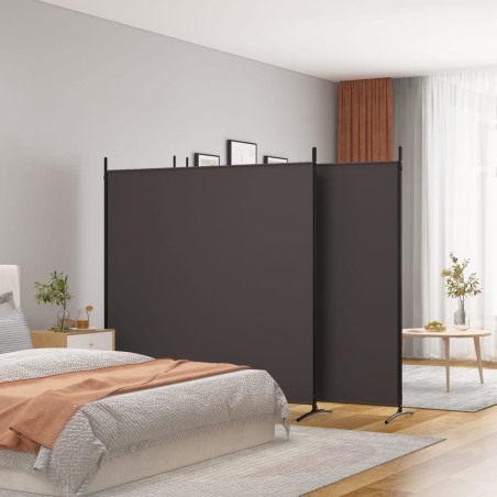  vidaXL Biombo divisor de 4 paneles de tela marrón 698x180 cm