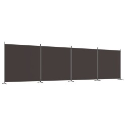  vidaXL Biombo divisor de 4 paneles de tela marrón 698x180 cm