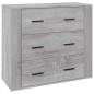 vidaXL Aparador de madera contrachapada gris Sonoma 80x33x70 cm vidaXL Aparador de madera contrachapada gris Sonoma 80x33x70 cm