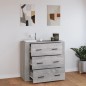 vidaXL Aparador de madera contrachapada gris Sonoma 80x33x70 cm vidaXL Aparador de madera contrachapada gris Sonoma 80x33x70 cm