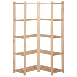 vidaXL Estantería de esquina 5 niveles pino macizo 82,5x82,5x170 cm