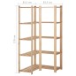 vidaXL Estantería de esquina 5 niveles pino macizo 82,5x82,5x170 cm