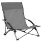 vidaXL Sillas de playa plegables 2 unidades tela gris vidaXL Sillas de playa plegables 2 unidades tela gris