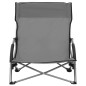 vidaXL Sillas de playa plegables 2 unidades tela gris vidaXL Sillas de playa plegables 2 unidades tela gris