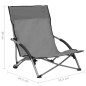 vidaXL Sillas de playa plegables 2 unidades tela gris vidaXL Sillas de playa plegables 2 unidades tela gris