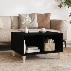 vidaXL Mesa de centro madera contrachapada negro 60x50x36,5 cm