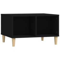 vidaXL Mesa de centro madera contrachapada negro 60x50x36,5 cm