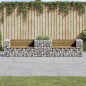 vidaXL Banco de jardín con cesta de gaviones madera de pino impregnada vidaXL Banco de jardín con cesta de gaviones madera de pino impregnada