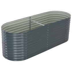 vidaXL Arriate de acero galvanizado gris 240x80x81 cm