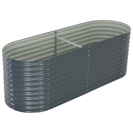 vidaXL Arriate de acero galvanizado gris 240x80x81 cm