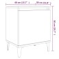 vidaXL Mesita de noche con patas de metal marrón roble 40x30x50 cm