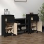 vidaXL Aparadores 2 uds madera maciza de pino negro 40x35x80 cm vidaXL Aparadores 2 uds madera maciza de pino negro 40x35x80 cm