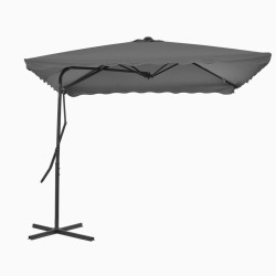 vidaXL Sombrilla de jardín con palo de acero 250x250 cm antracita