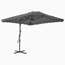 vidaXL Sombrilla de jardín con palo de acero 250x250 cm antracita