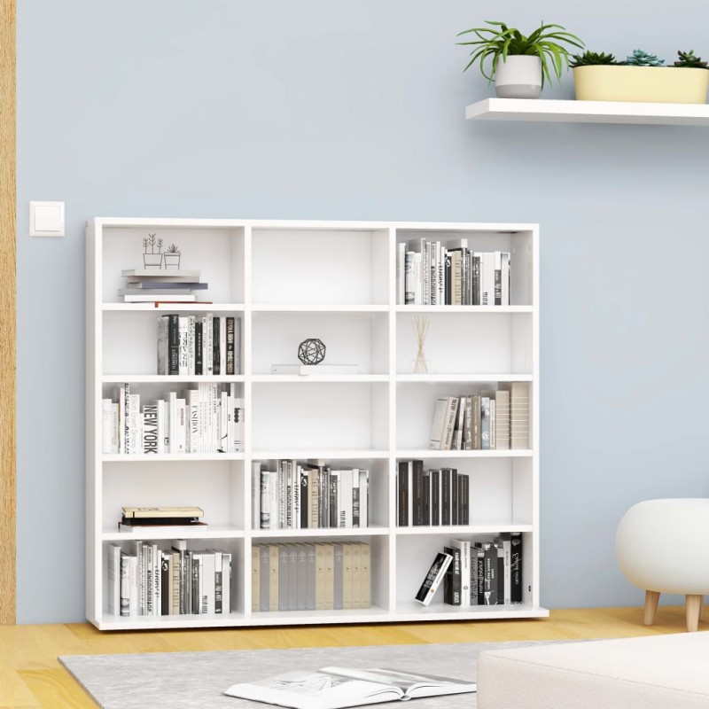 vidaXL Armario para CDs madera contrachapada blanco 102x23x89,5 cm vidaXL Armario para CDs madera contrachapada blanco 102x23x89,5 cm
