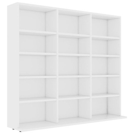 vidaXL Armario para CDs madera contrachapada blanco 102x23x89,5 cm