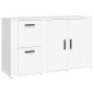 vidaXL Aparador de madera contrachapada blanco 100x33x59,5 cm vidaXL Aparador de madera contrachapada blanco 100x33x59,5 cm