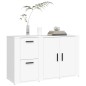 vidaXL Aparador de madera contrachapada blanco 100x33x59,5 cm vidaXL Aparador de madera contrachapada blanco 100x33x59,5 cm