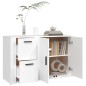 vidaXL Aparador de madera contrachapada blanco 100x33x59,5 cm vidaXL Aparador de madera contrachapada blanco 100x33x59,5 cm