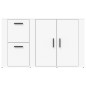 vidaXL Aparador de madera contrachapada blanco 100x33x59,5 cm vidaXL Aparador de madera contrachapada blanco 100x33x59,5 cm