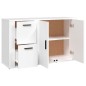 vidaXL Aparador de madera contrachapada blanco 100x33x59,5 cm vidaXL Aparador de madera contrachapada blanco 100x33x59,5 cm