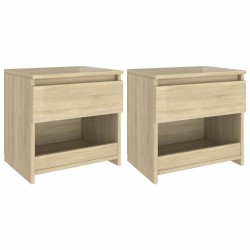vidaXL Mesitas de noche 2 uds madera contrachapada roble 40x30x39 cm