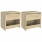 vidaXL Mesitas de noche 2 uds madera contrachapada roble 40x30x39 cm vidaXL Mesitas de noche 2 uds madera contrachapada roble 40x30x39 cm