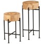 vidaXL Mesa auxiliar 2 unidades madera maciza de acacia vidaXL Mesa auxiliar 2 unidades madera maciza de acacia