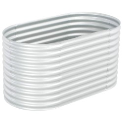 vidaXL Arriate de acero galvanizado plateado 160x80x81 cm