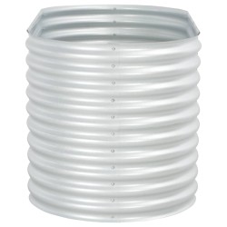 vidaXL Arriate de acero galvanizado plateado 160x80x81 cm
