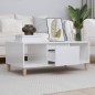 vidaXL Mesa de centro madera contrachapada blanco brillo 90x50x36,5 cm