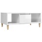 vidaXL Mesa de centro madera contrachapada blanco brillo 90x50x36,5 cm