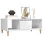 vidaXL Mesa de centro madera contrachapada blanco brillo 90x50x36,5 cm