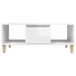 vidaXL Mesa de centro madera contrachapada blanco brillo 90x50x36,5 cm