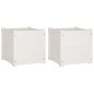 vidaXL Jardineras 2 uds madera maciza de pino blanco 40x40x40 cm vidaXL Jardineras 2 uds madera maciza de pino blanco 40x40x40 cm