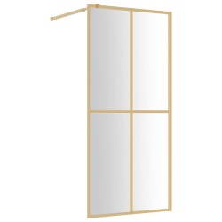 vidaXL Mampara puerta ducha vidrio transparente ESG dorado 100x195 cm