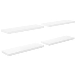 vidaXL Estante flotante de pared 4 uds MDF blanco brillo 80x23,5x3,8cm
