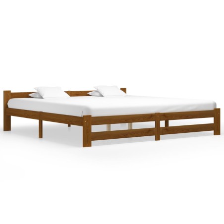 vidaXL Estructura de cama madera maciza pino marrón miel 200x200 cm