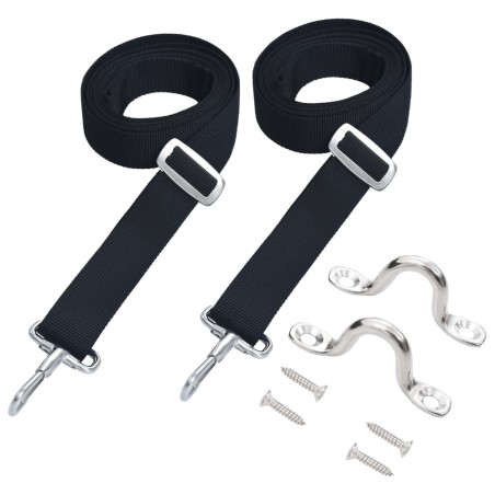 vidaXL Correas para toldo bimini 2 unidades tela y acero inoxidable