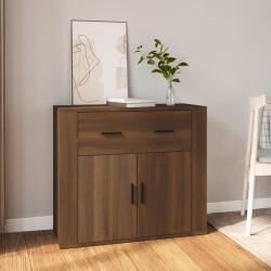 vidaXL Aparador de madera contrachapada marrón roble 80x33x70 cm