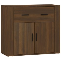 vidaXL Aparador de madera contrachapada marrón roble 80x33x70 cm
